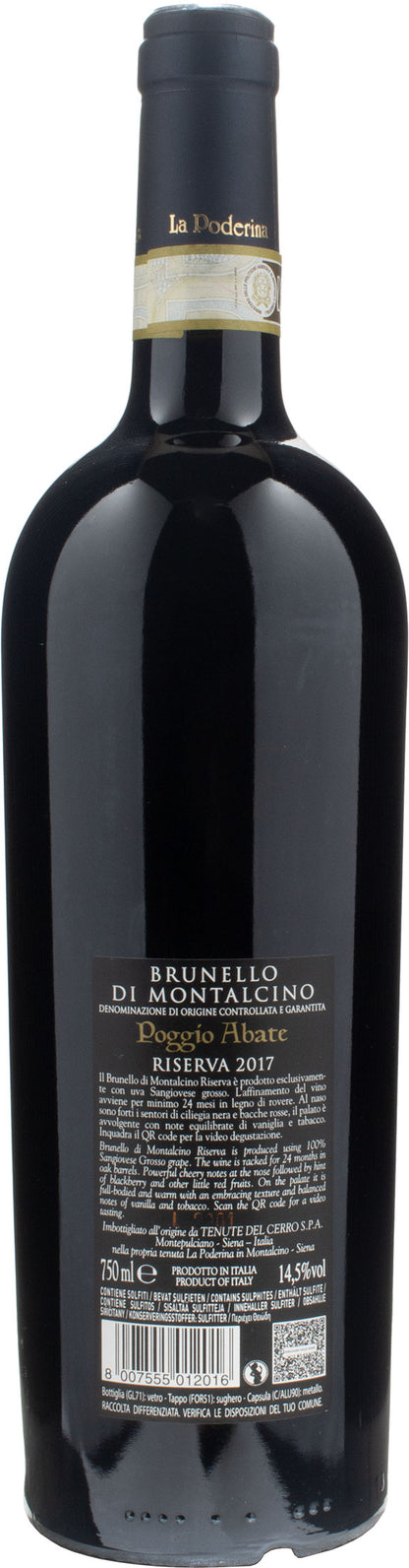 La Poderina Brunello Montalcino Poggio Abate Riserva 2017