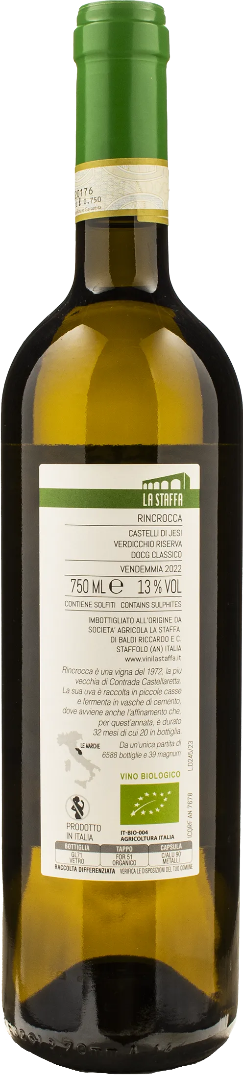 La Staffa Castelli di Jesi Verdicchio Classico Rincrocca Riserva 2022