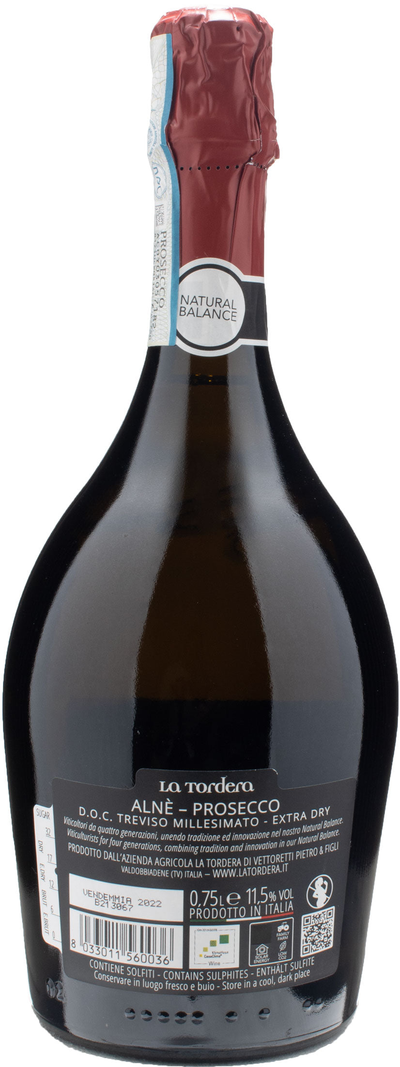 La Tordera Prosecco Treviso Alnè Millesimato Extra Dry 2022