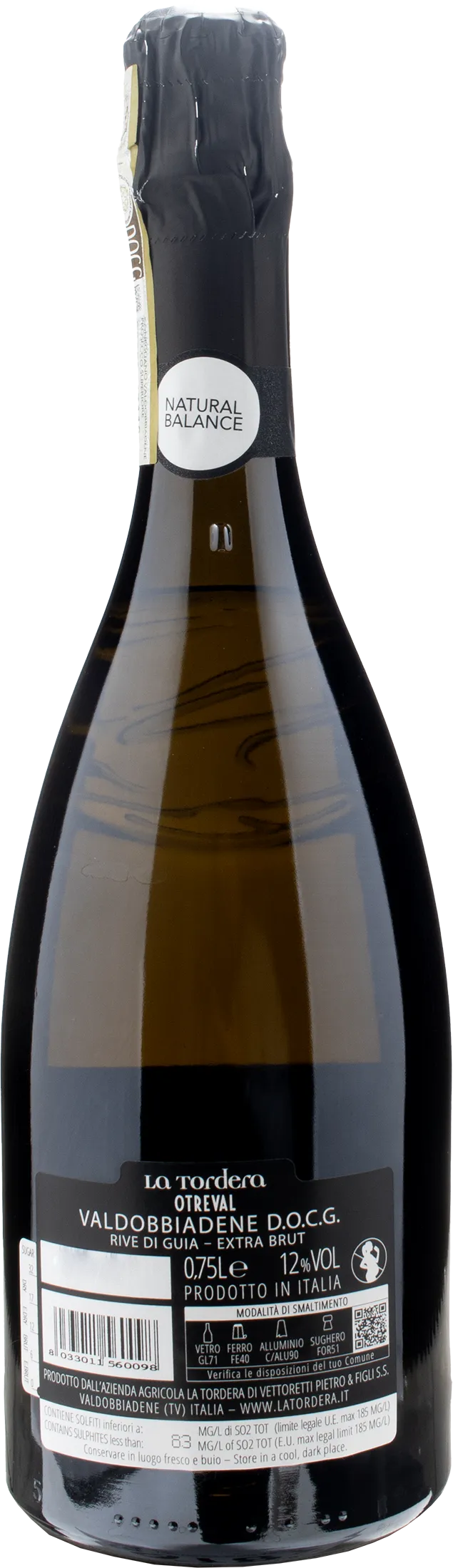 La Tordera Valdobbiadene Rive di Guia Otreval Extra Brut Zero Zuccheri 2023
