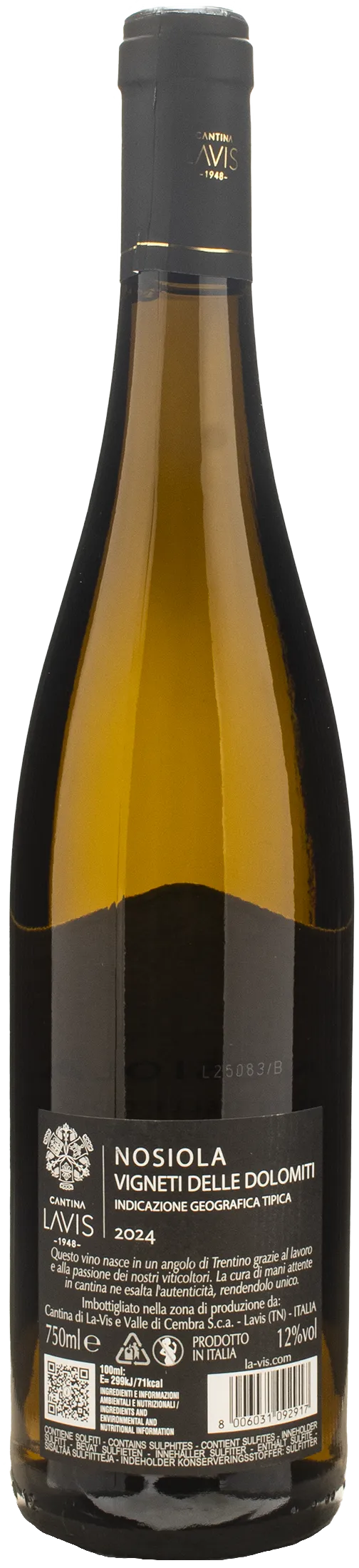 La Vis Nosiola Vigneti delle Dolomiti 2024