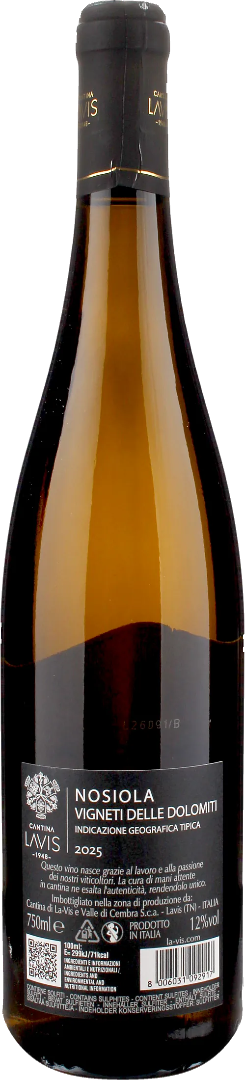 La Vis Nosiola Vigneti delle Dolomiti 2025
