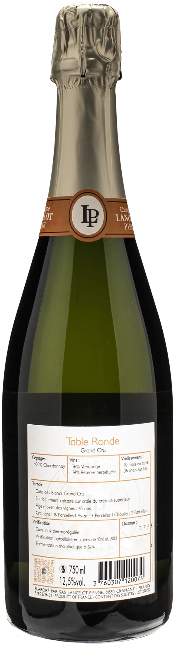 Lancelot-Pienne Champagne Grand Cru Blanc de Blancs Extra Brut Table Ronde