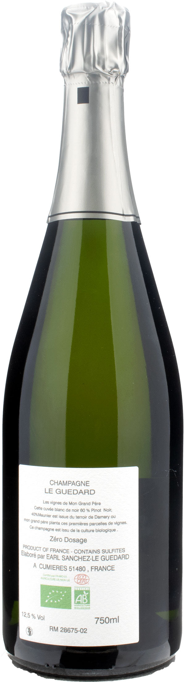 Le Guedard Champagne Blanc de Noirs Zero Dosage Vignes Mon Grand Pere