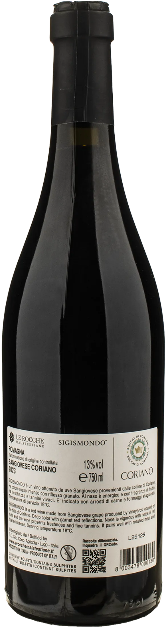 Le Rocche Malatestiane Sangiovese Coriano Sigismondo 2023