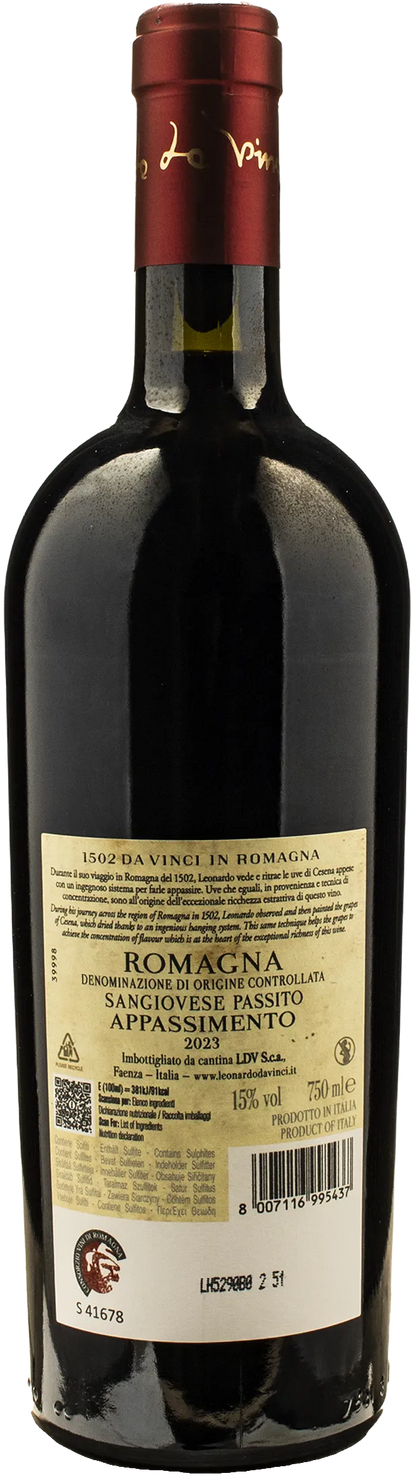 Leonardo da Vinci 1502 Sangiovese Passito Uve Portate a Cesena 2023