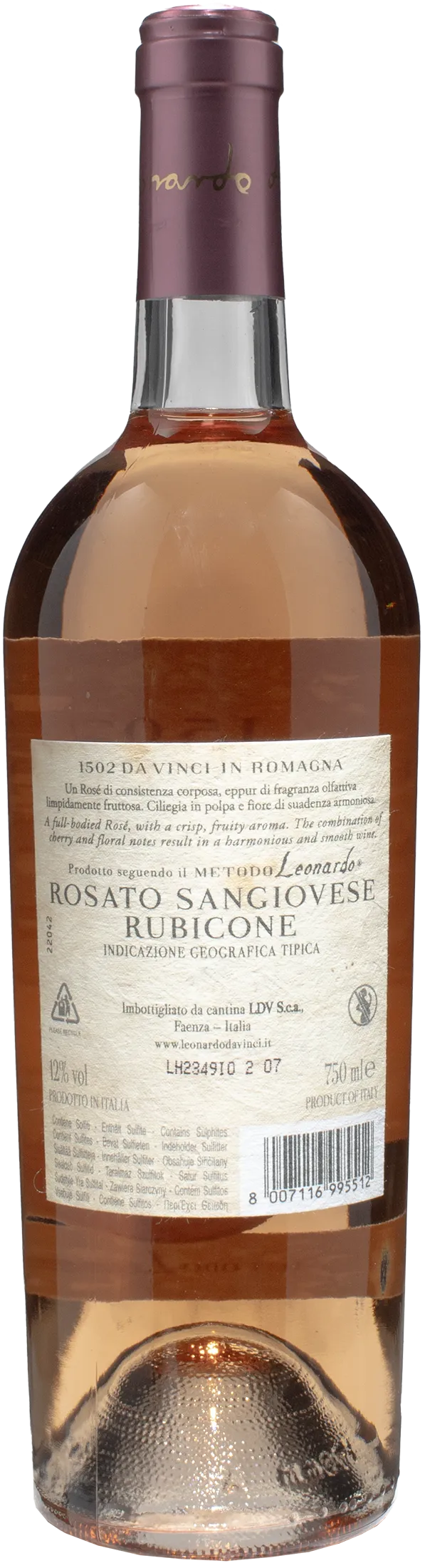 Leonardo da Vinci 1502 Sangiovese Portocanale Cesenatico Rosato 2022