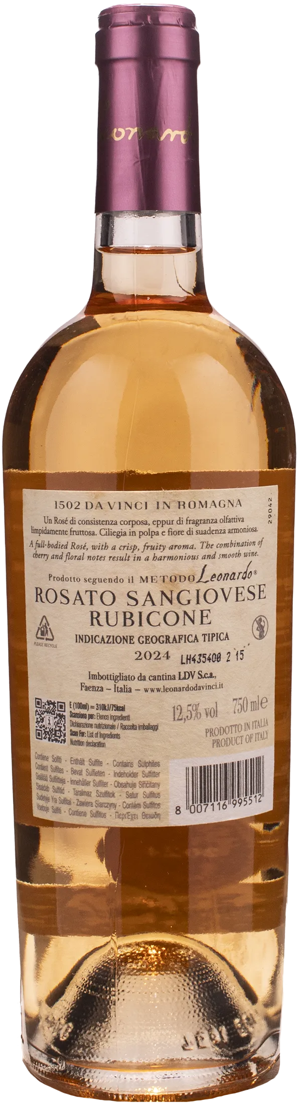 Leonardo da Vinci 1502 Sangiovese Portocanale Cesenatico Rosato 2024