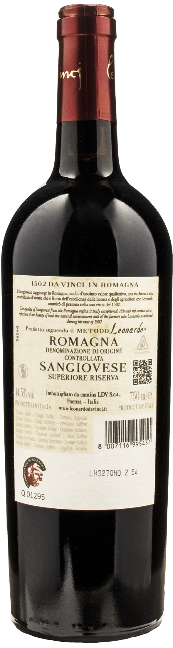 Leonardo da Vinci 1502 Sangiovese Superiore Rocca di Cesena Riserva 2020