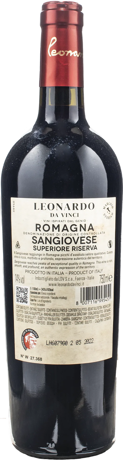 Leonardo da Vinci 1502 Sangiovese Superiore Rocca di Cesena Riserva 2022