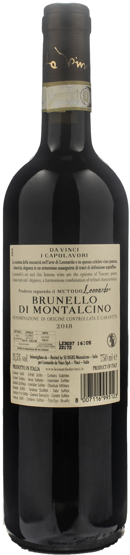 Leonardo da Vinci Capolavori Brunello di Montalcino San Giovanni Battista 2018