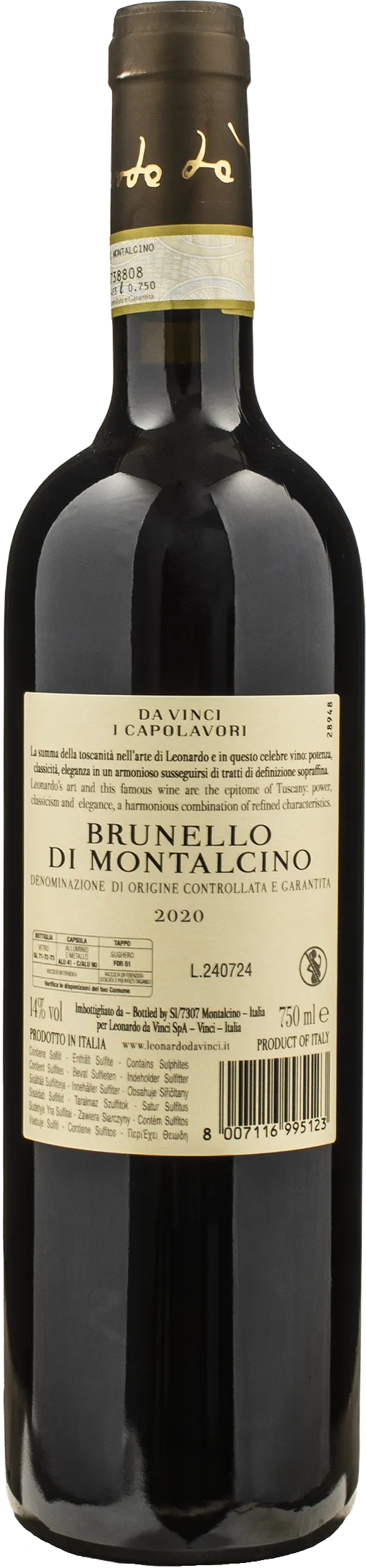Leonardo da Vinci Capolavori Brunello di Montalcino San Giovanni Battista 2020