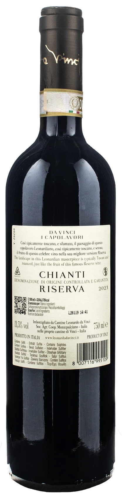 Leonardo da Vinci Capolavori Chianti Riserva Vergine delle Rocce 2023