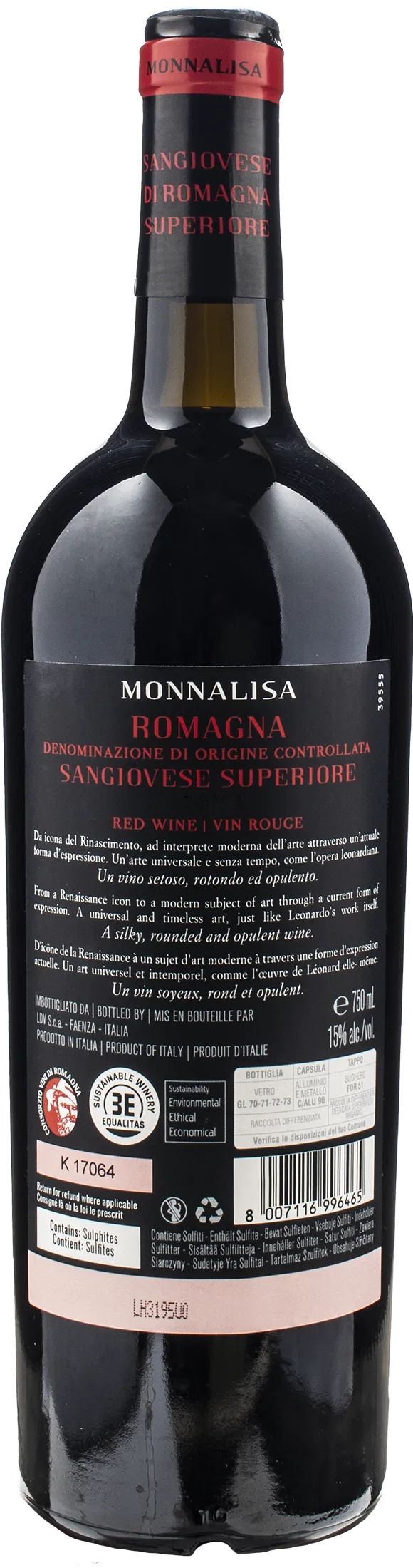 Leonardo da Vinci Monnalisa Romagna Sangiovese Superiore 2021
