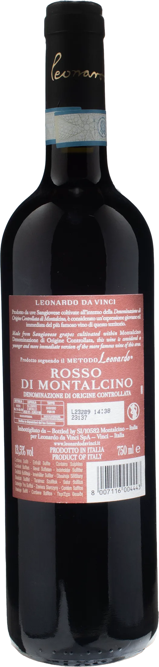 Leonardo da Vinci Vitruviano Rosso Montalcino 2022