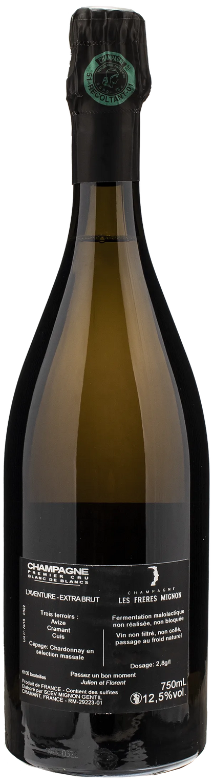Les Freres Mignon Champagne 1er Cru Blanc de Blancs Extra Brut L'Aventure