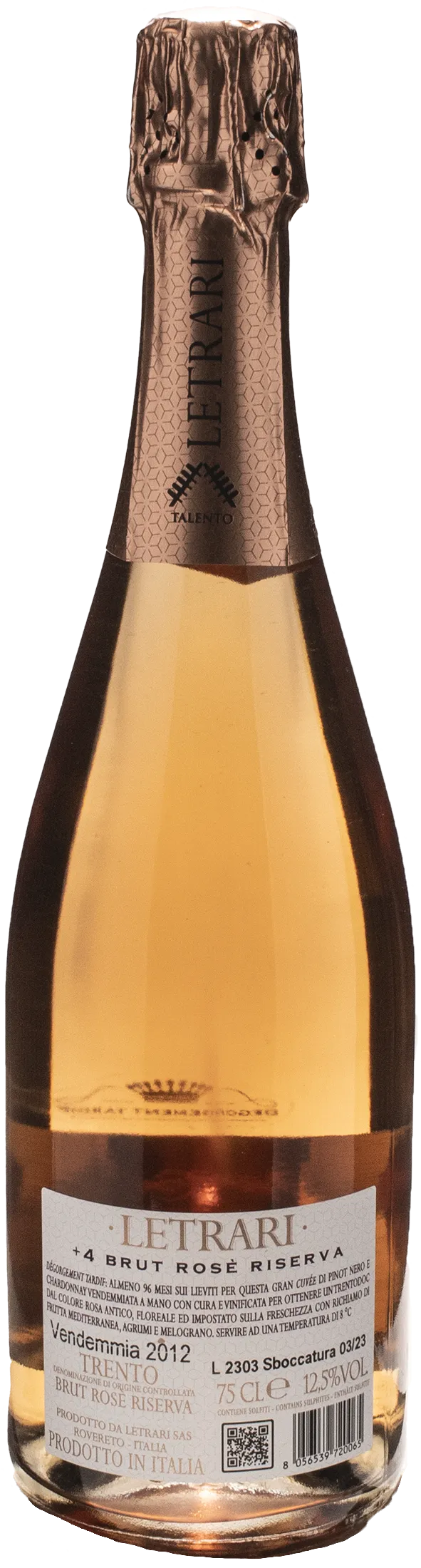 Letrari Trento Brut Rosé +4 Riserva 2012