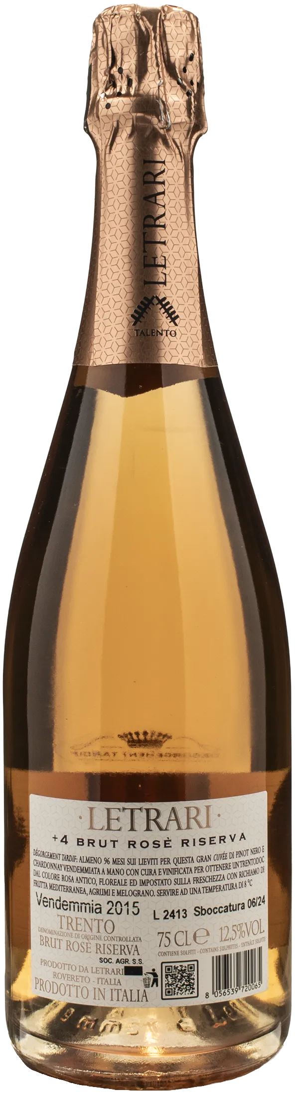 Letrari Trento Brut Rosè +4 Riserva 2015