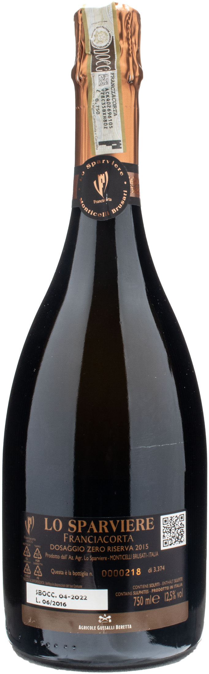 Lo Sparviere Franciacorta Dosaggio Zero Riserva 2015