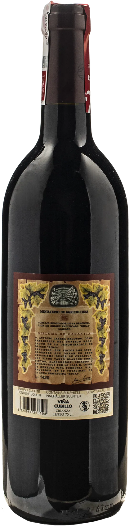 Lopez de Heredia Vina Cubillo Tinto Crianza 2018