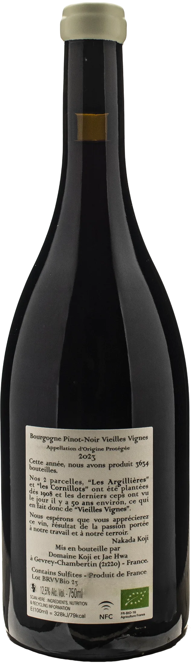 Lou Dumont Koji Nakada Bourgogne Pinot Noir Vieilles Vignes Etichetta Bianca 2023