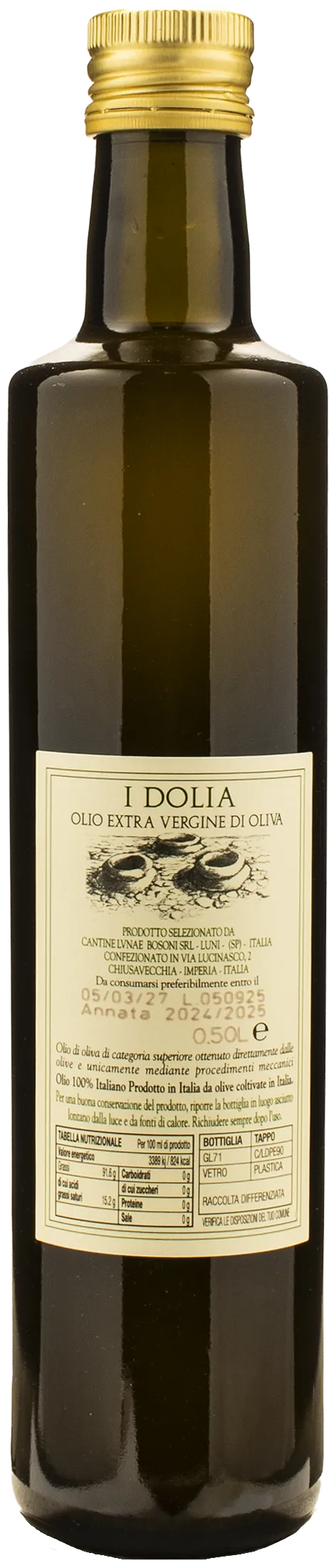 Lunae Bosoni Olio Extra Vergine di Oliva I Dolia 0.5L 2024