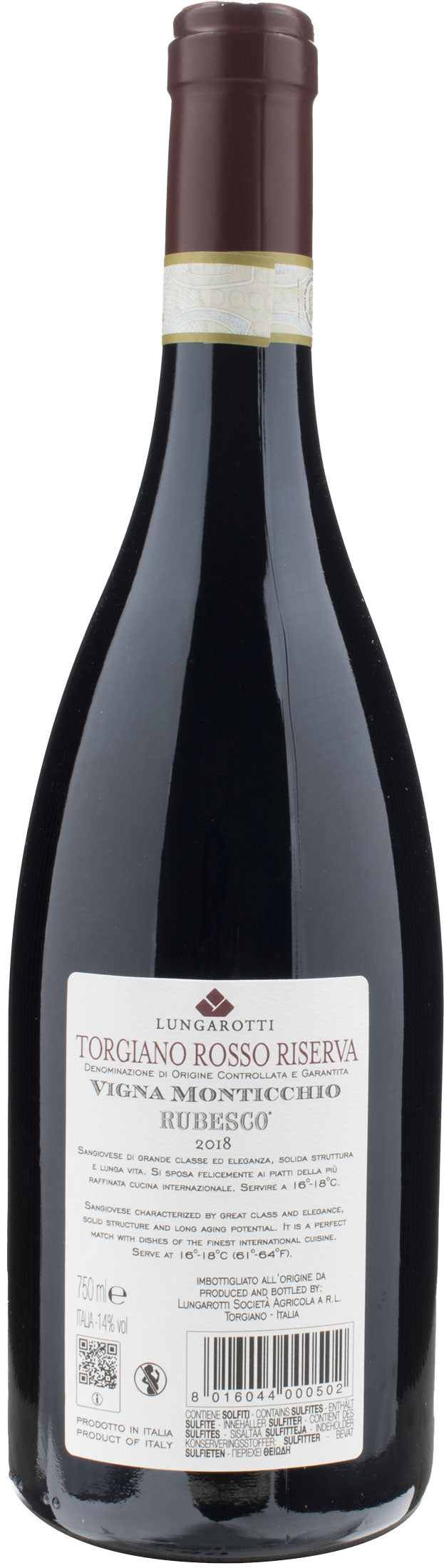 Lungarotti Rubesco Vigna Monticchio Torgiano Riserva 2018