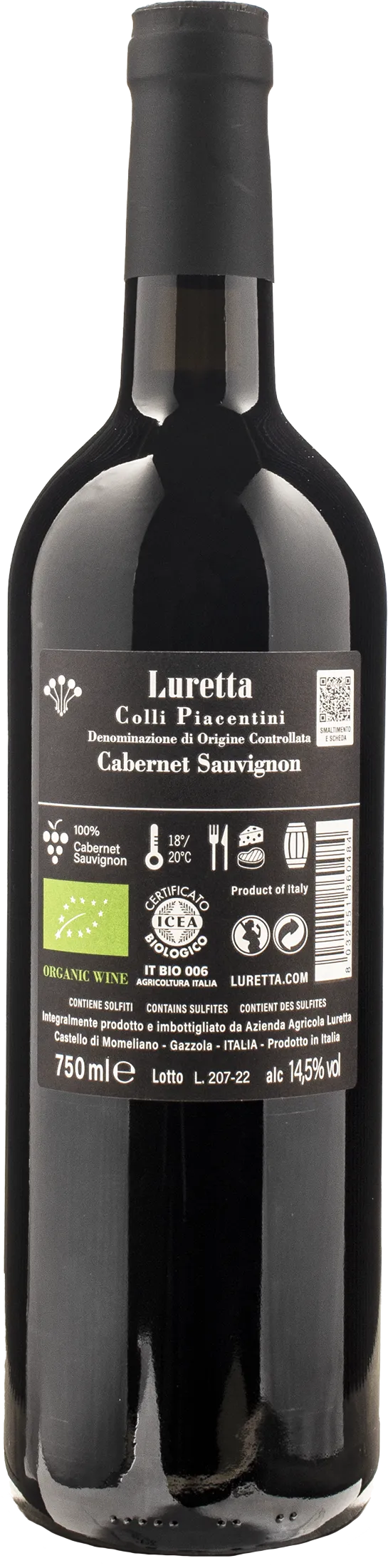 Luretta Colli Piacentini Cabernet Sauvignon Corbeau 2018