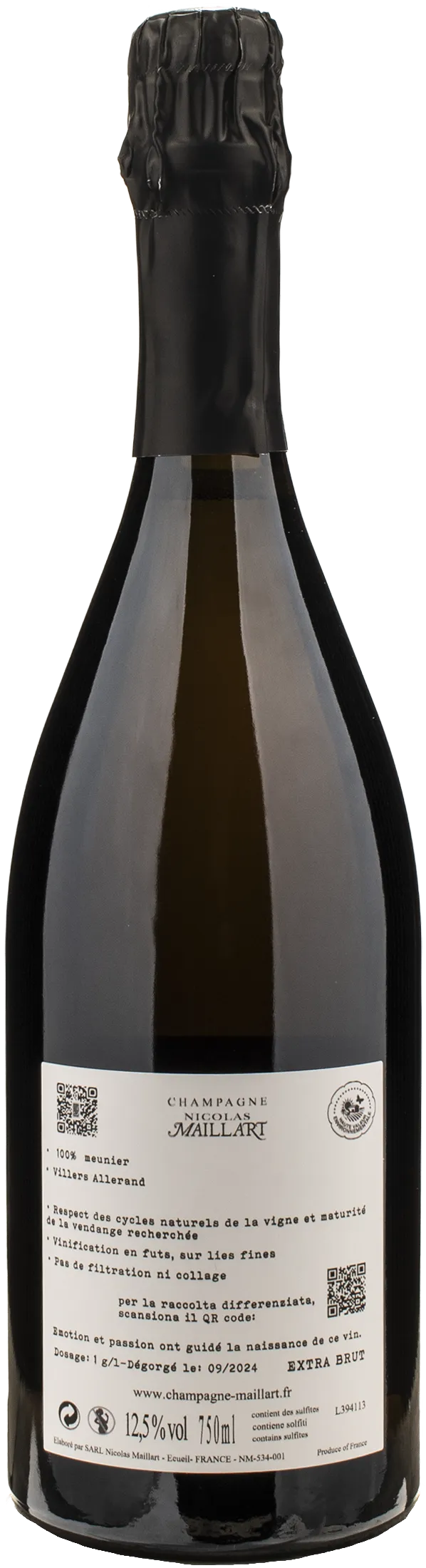 Maillart Champagne 1er Cru Mont Martin Extra Brut 2020