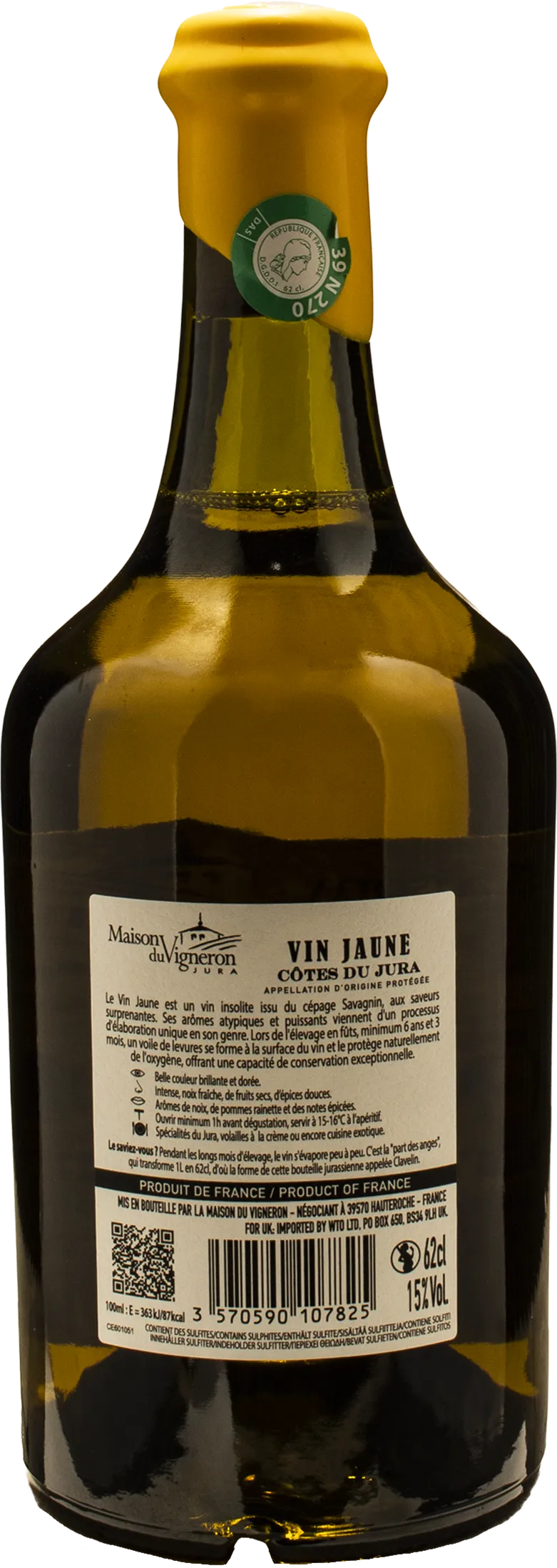 Maison du Vigneron Vin Jaune Cotes du Jura 2018