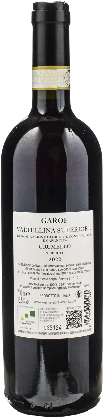 Mamete Prevostini Grumello Valtellina Superiore Garof 2022