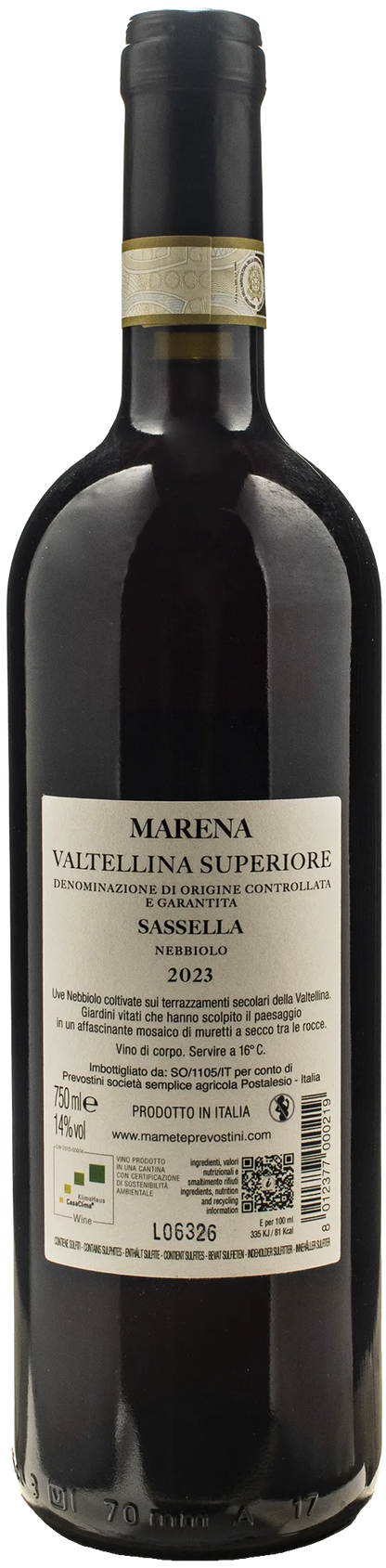 Mamete Prevostini Valtellina Superiore Sassella Nebbiolo Marena 2023