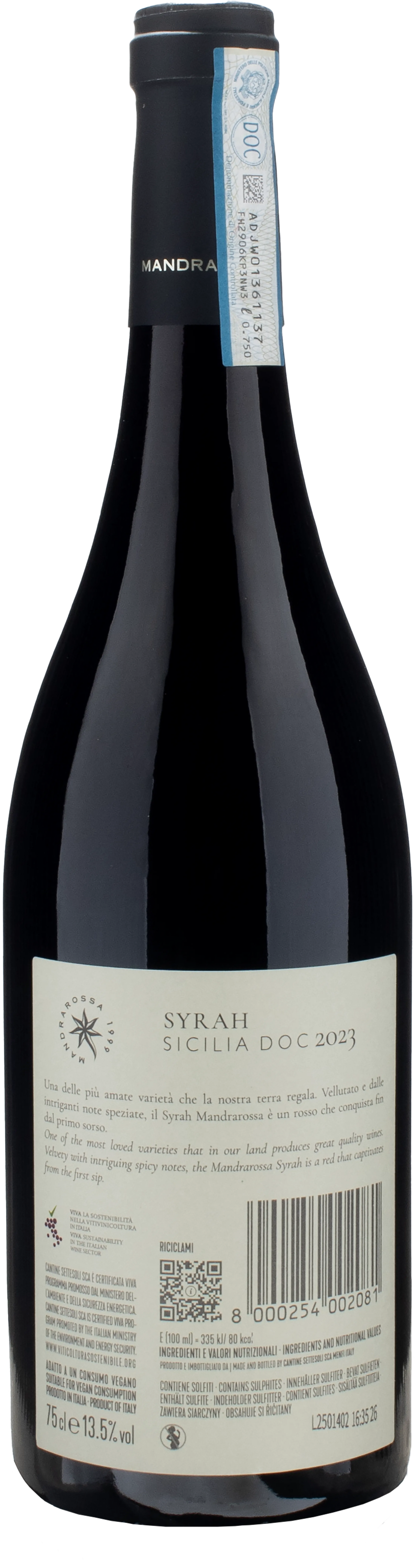 Mandrarossa Syrah 2023