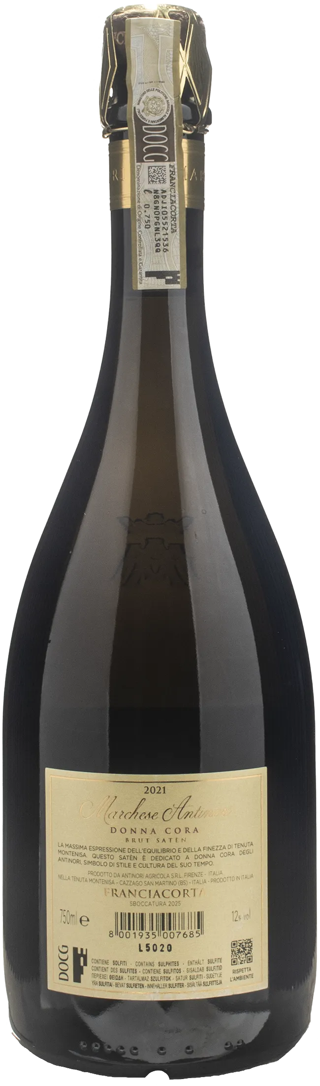 Marchese Antinori Tenuta Montenisa Franciacorta Brut Saten Donna Cora 2021