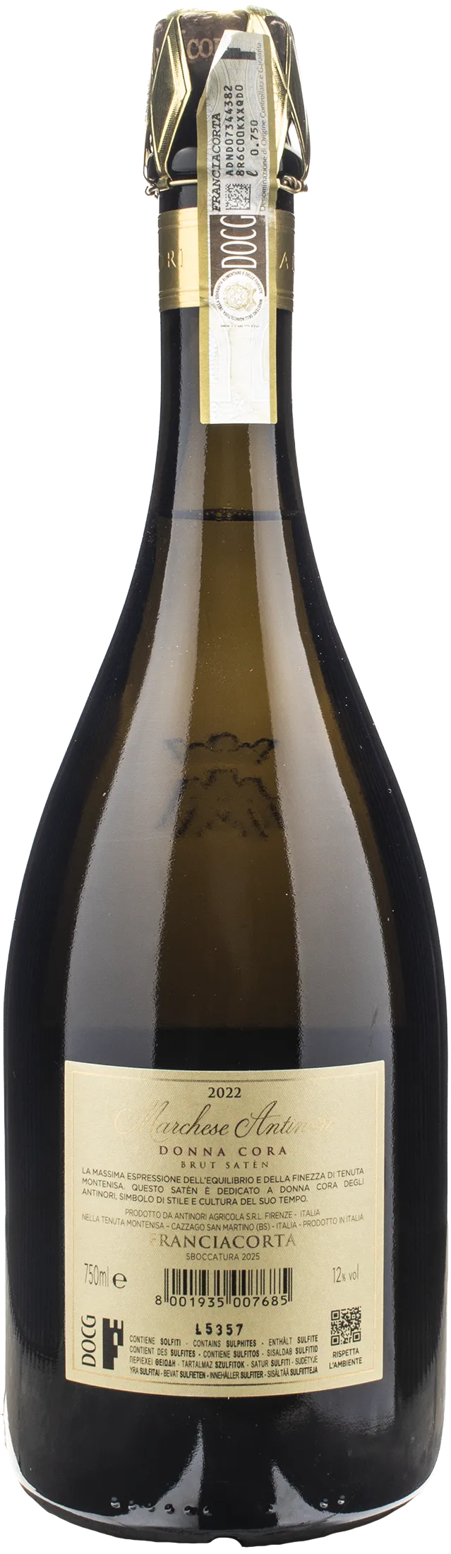 Marchese Antinori Tenuta Montenisa Franciacorta Brut Saten Donna Cora 2022