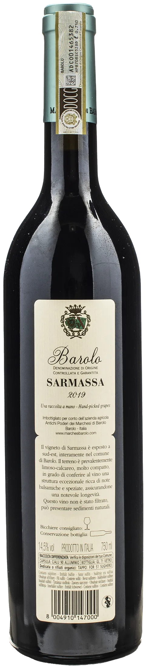 Marchesi di Barolo Barolo Sarmassa 2019