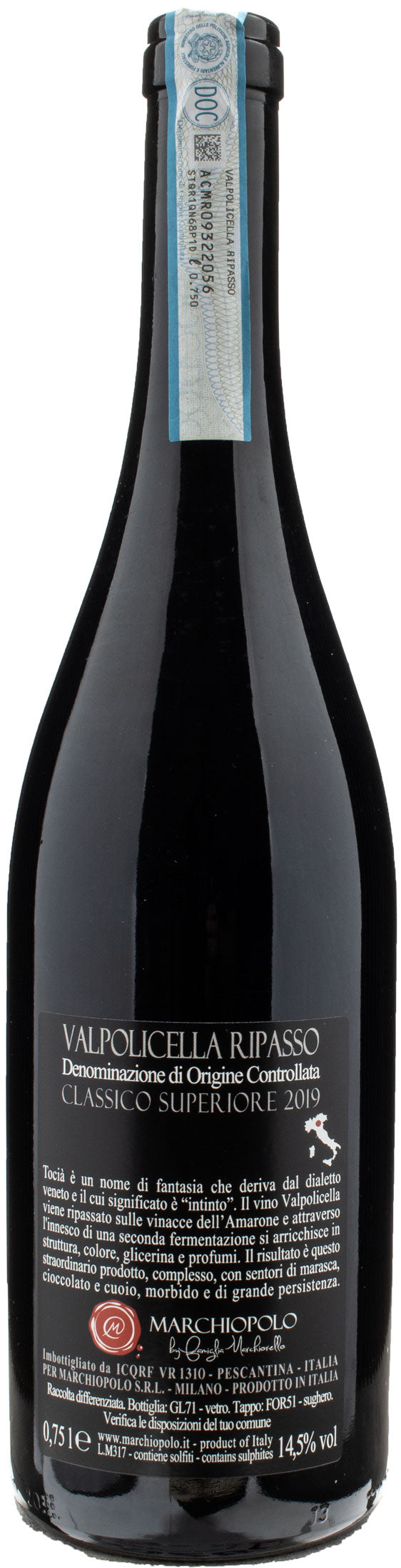 Marchiopolo Valpolicella Ripasso Classico Superiore Tocià 2019