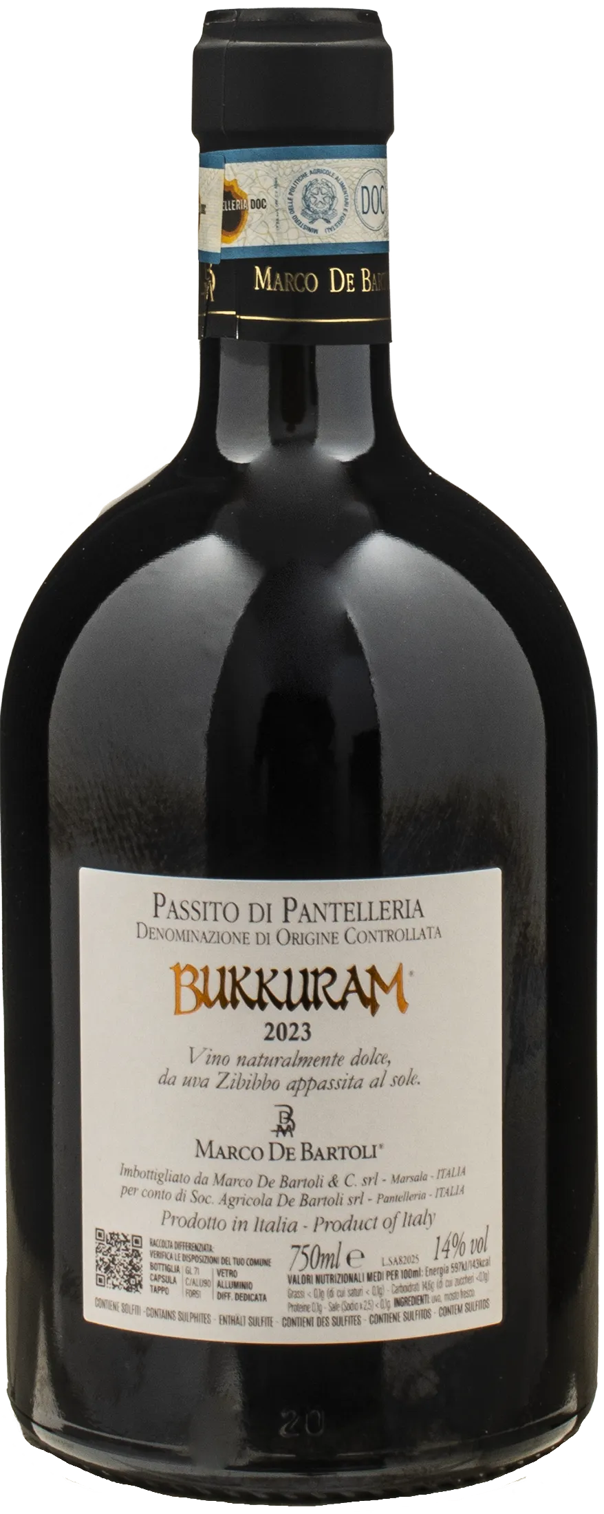 Marco De Bartoli Bukkuram Passito di Pantelleria Sole d'Agosto 2023