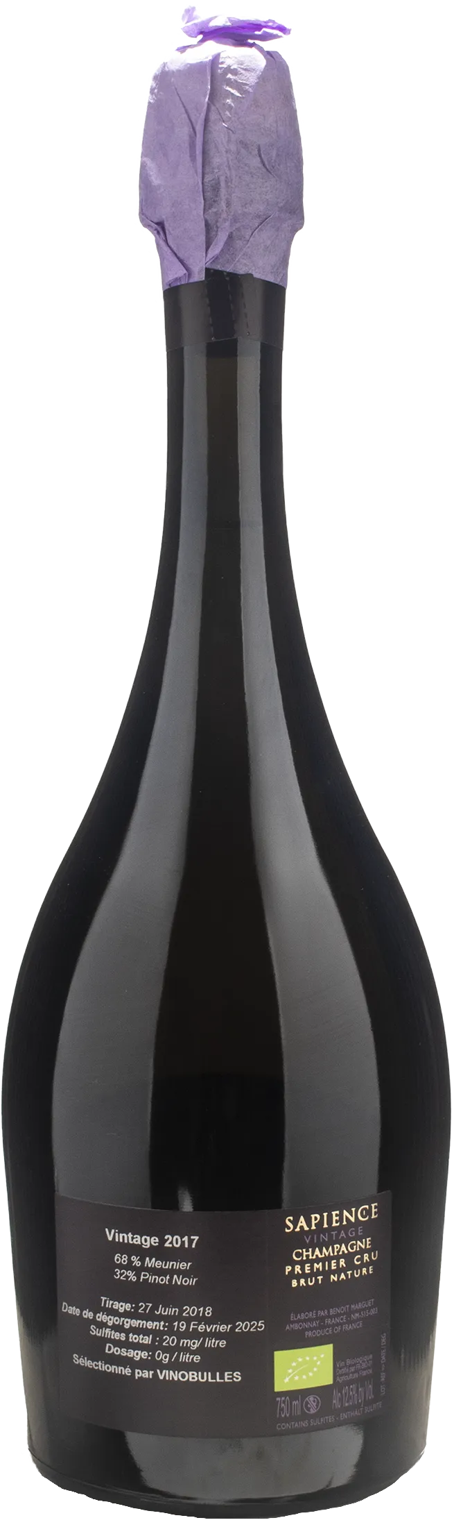 Marguet Champagne 1er Cru Sapience Brut Nature Vintage 2017