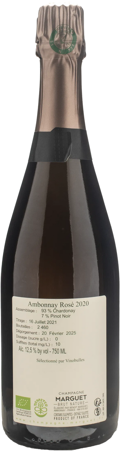 Marguet Champagne Ambonnay Grand Cru Rosè Brut Nature 2020