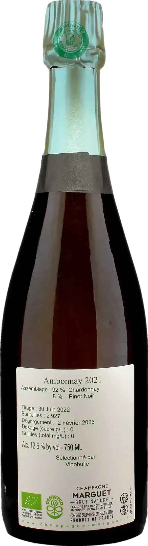 Marguet Champagne Grand Cru Ambonnay Brut Nature 2021