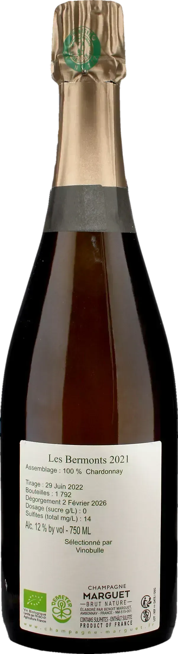 Marguet Champagne Grand Cru Les Bermonts Brut Nature 2021