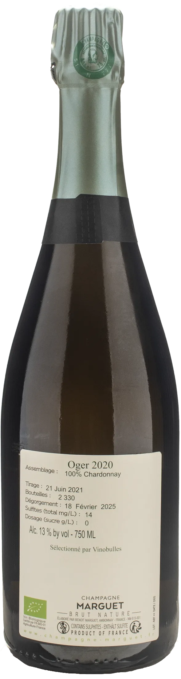 Marguet Champagne Oger Grand cru Brut Nature 2020