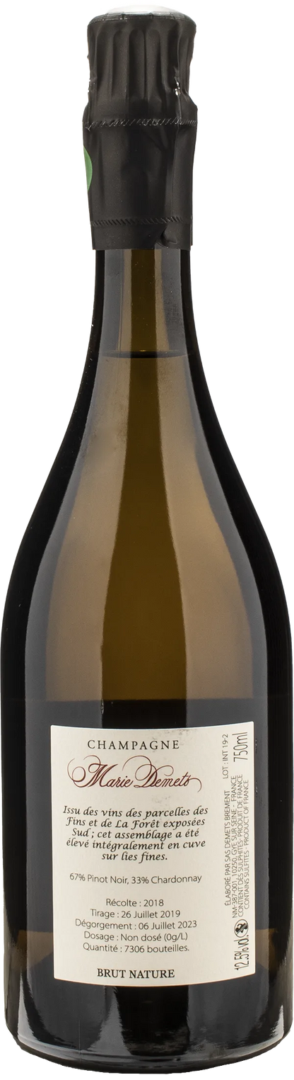 Marie Demets Champagne Intransigeance Brut Nature 2018