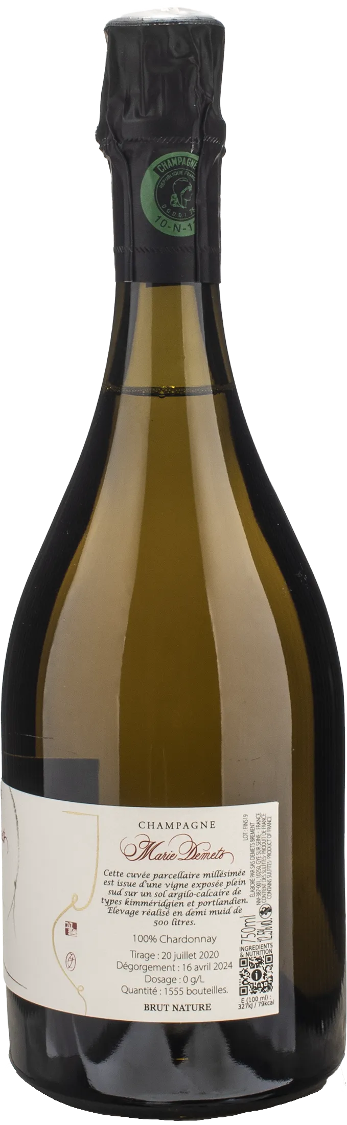 Marie Demets Champagne Brut Nature Cuvee Fins 2019