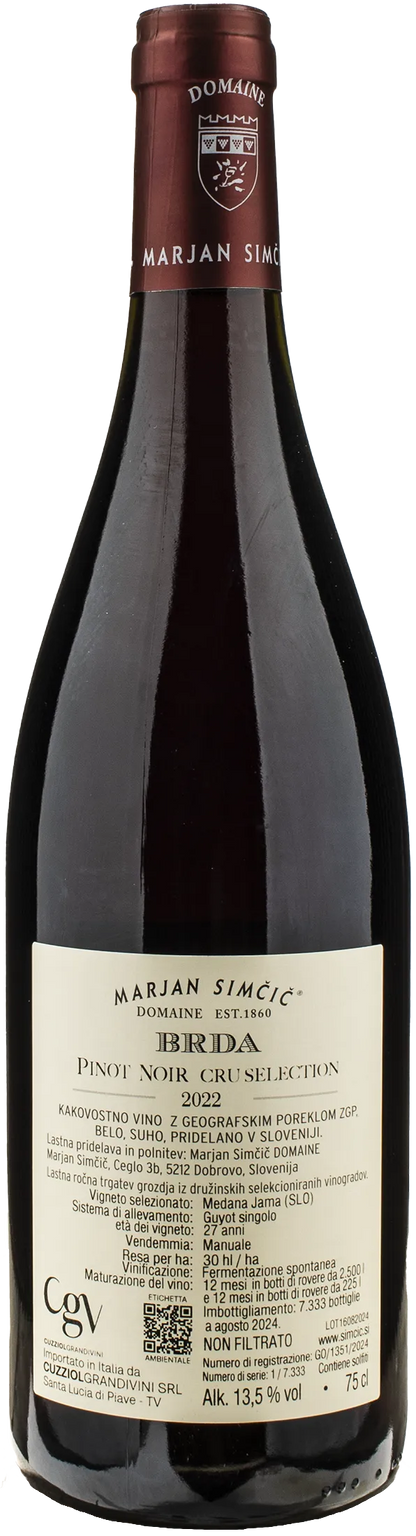 Domaine Marjan Simcic Pinot Noir Cru Selection BRDA 2022