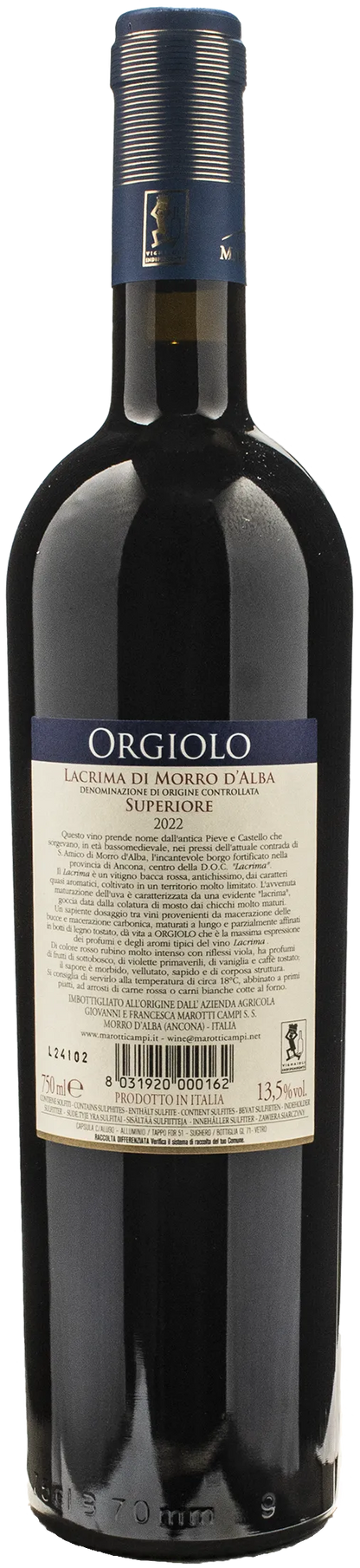 Marotti Campi Lacrima di Morro d'Alba Superiore Orgiolo 2022