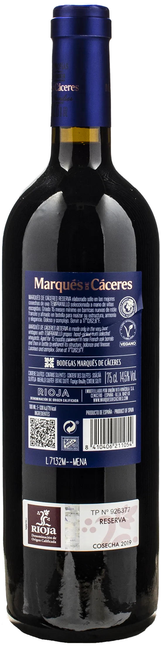 Marqués de Càceres Rioja Reserva 2019