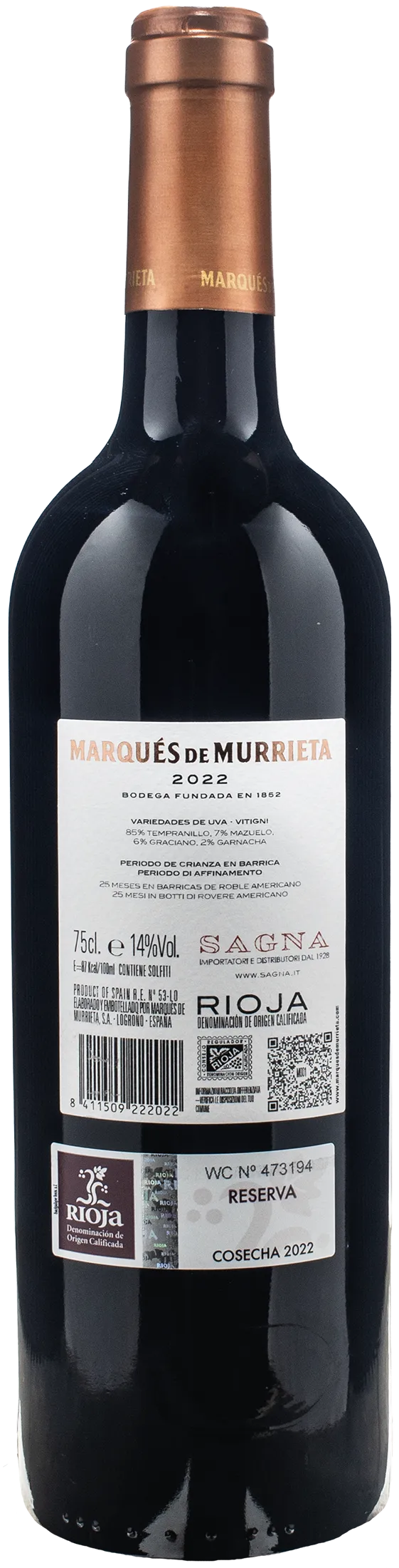 Marques de Murrieta Tinto Reserva 2022