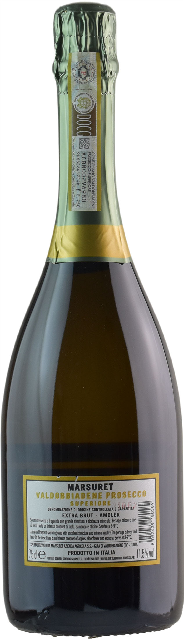 Marsuret Valdobbiadene Prosecco Superiore Amolèr Extra Brut